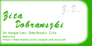zita dobranszki business card